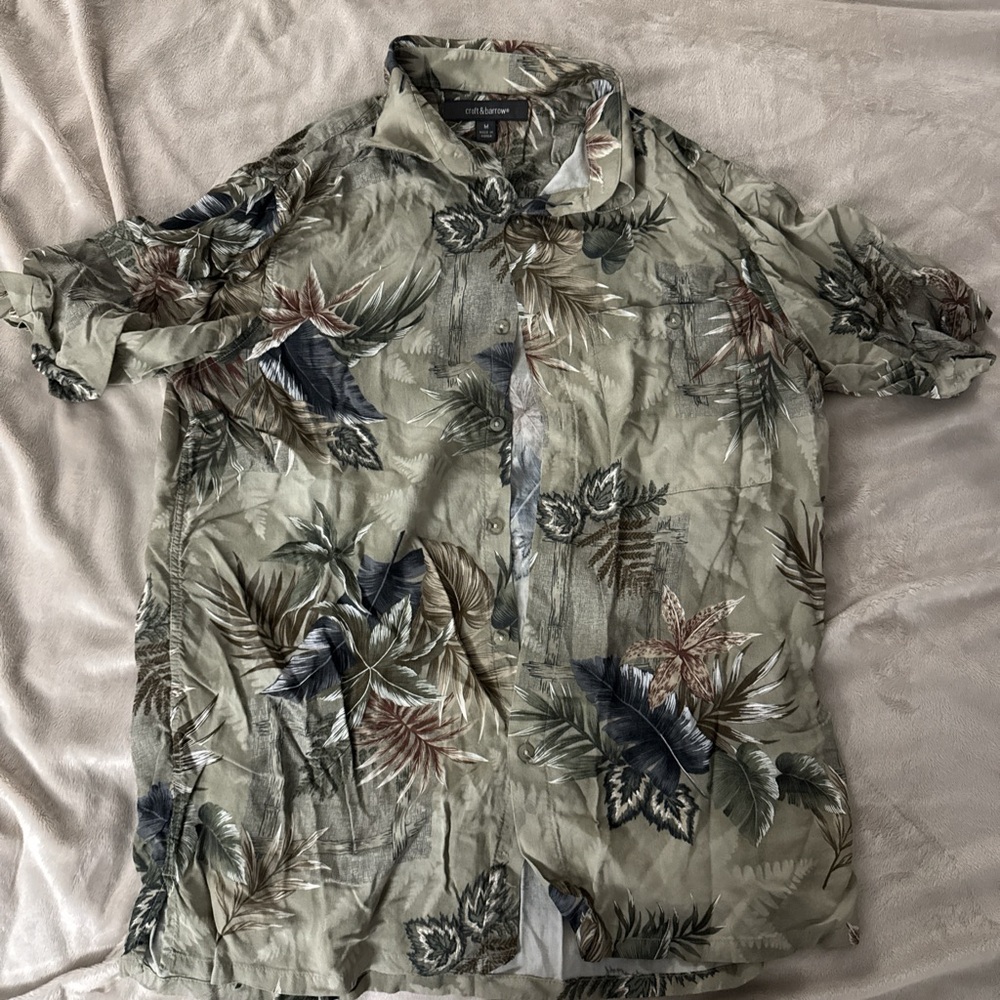 Croft & Barrow Leaf Print Casual Shirt